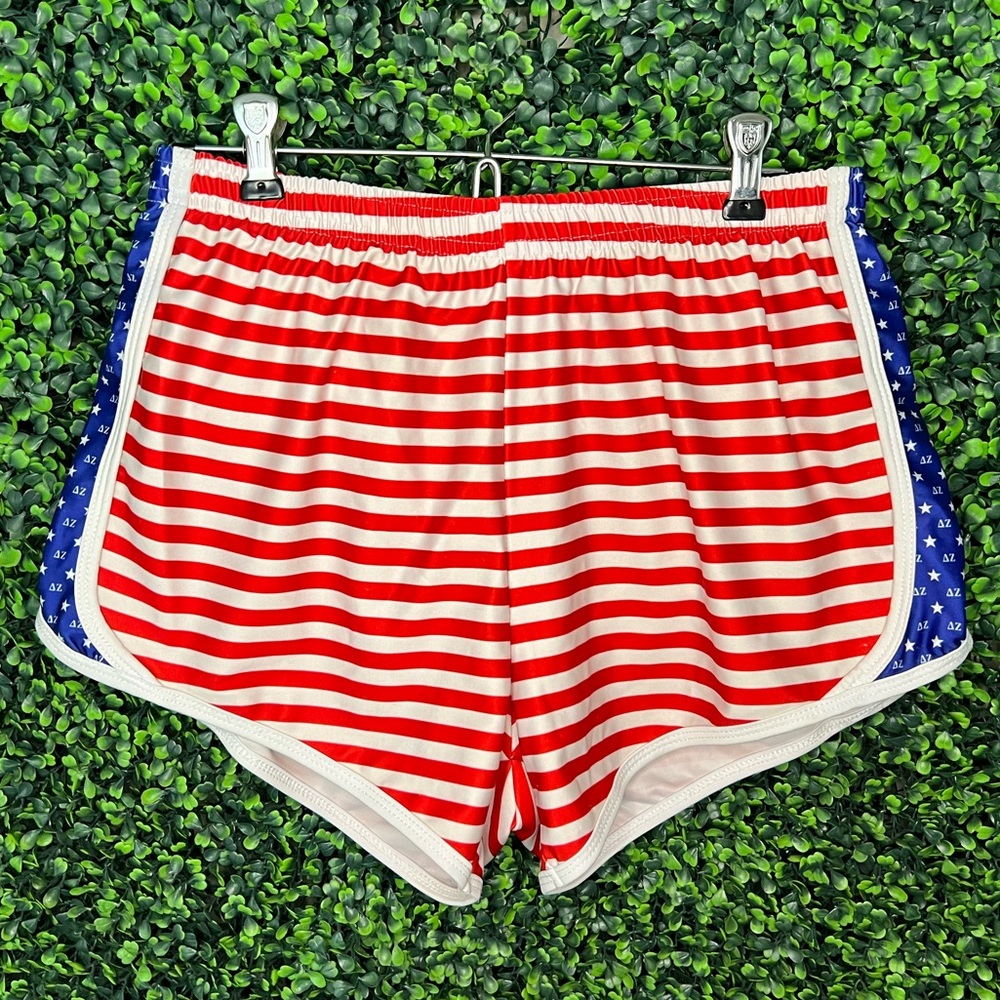 Delta Zeta Shorts in Red, White and Blue by Krass & Co.